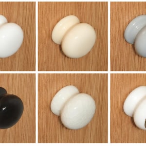 35mm Ceramic Cupboard Knobs - 6 Designs - Packs of 1, 2 or 4