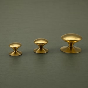 真鍮製ビクトリアンキャビネットノブ - 研磨ラッカー仕上げ背面固定ノブ 13mm～50mm 画像 3