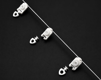 Deslizadores para cortinas onduladas - Espaciado de 60 mm y 80 mm - Guías plegables onduladas para rieles de alta resistencia - Precio por metro