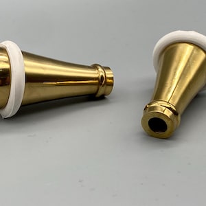 2x Snöredrag i massiv mässing / Lätt drag - Polerad mässingsfinish - 2-pack