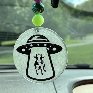 Alien rear view mirror charm