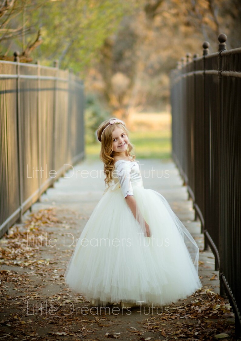 The Sophia Dress in Ivory Flower Girl Tutu Dress