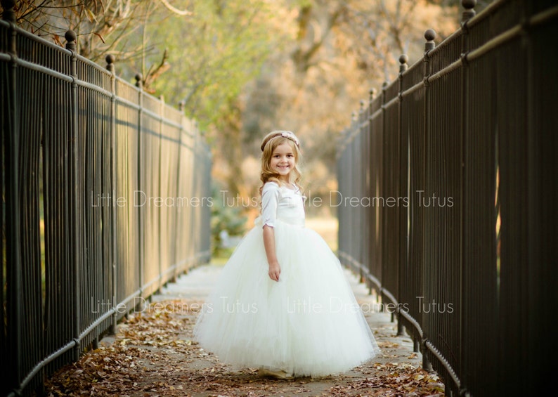 The Sophia Dress in Ivory Flower Girl Tutu Dress