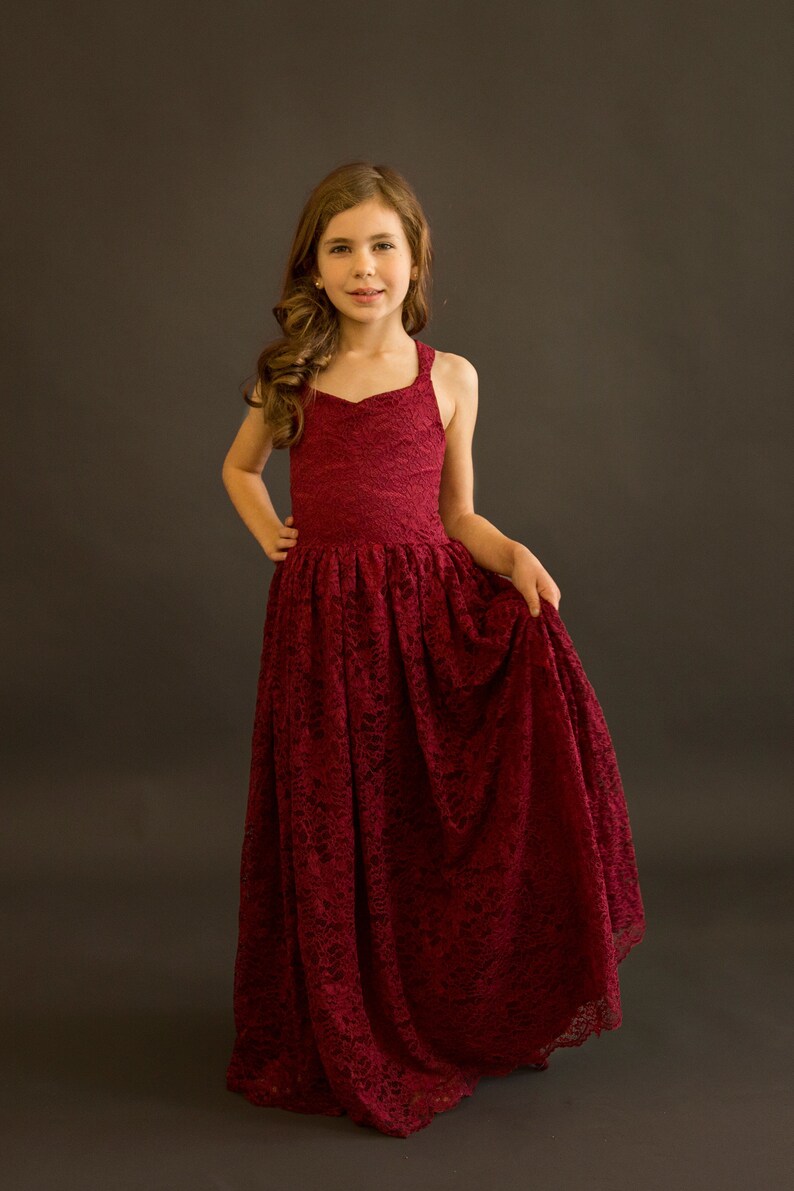 merlot flower girl dress