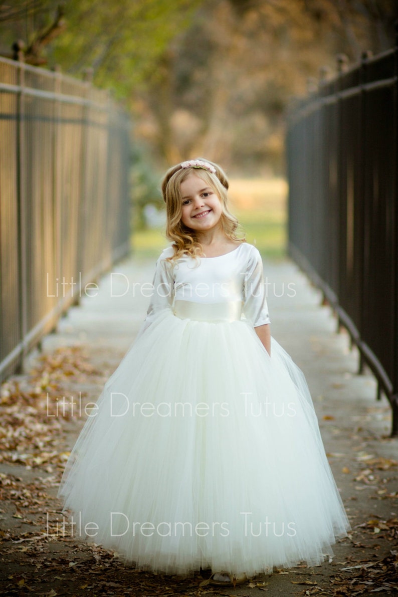 The Sophia Dress in Ivory Flower Girl Tutu Dress