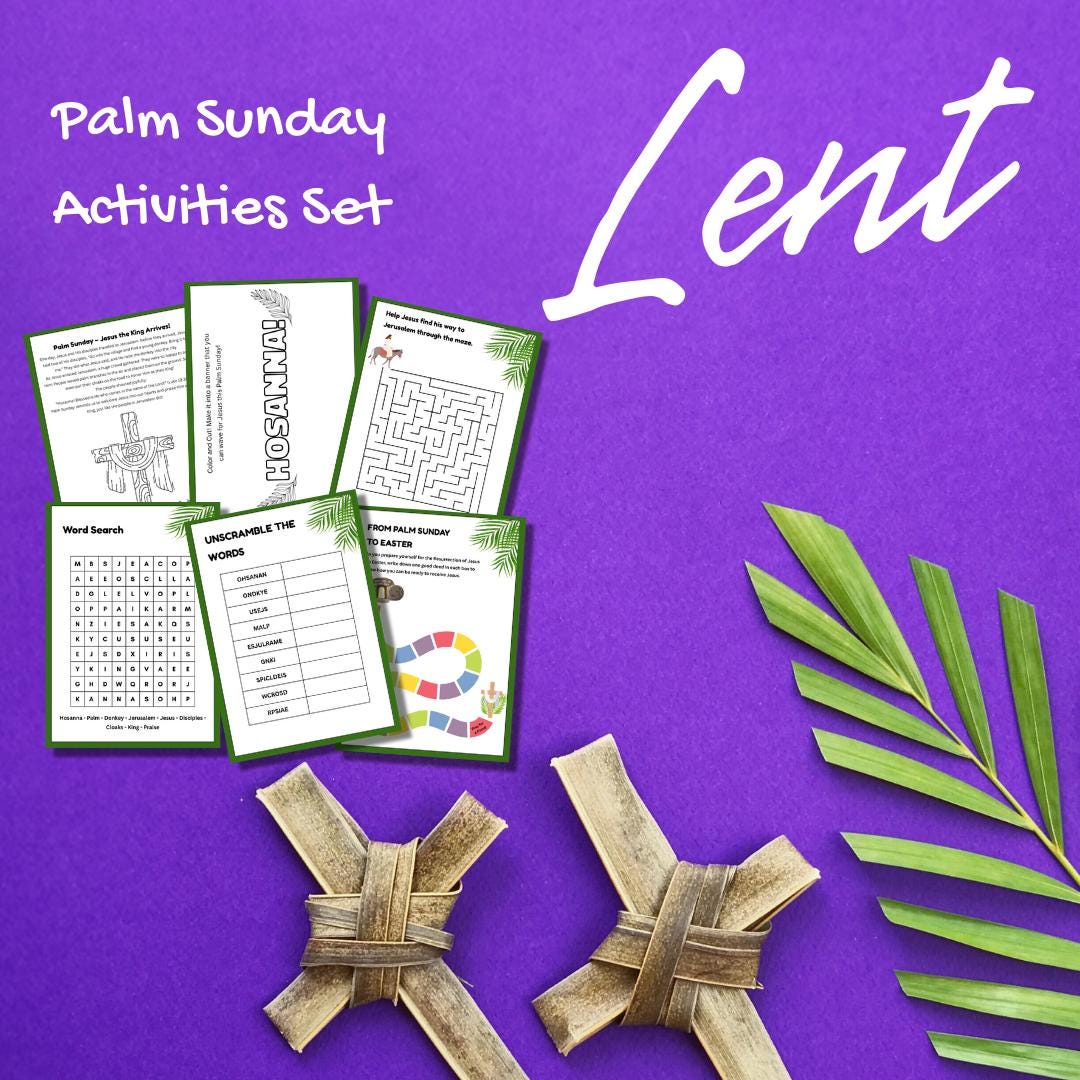 Palm Sunday Activity Pack – Fun & Faith-based Printables for Kids! - Etsy