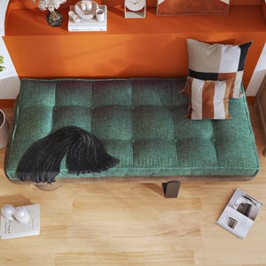 Enjoy comfort in style! Custom-made cushion for a cozy seating space. Linen fabric adds a touch of elegance to any room.