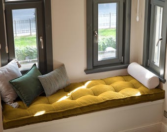 Custom Bench Cushion Indoor, Zippered Piano Bench Cushion, Window French Style Bench Cushion