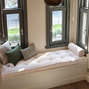 Benutzerdefinierte Bankkissen im französischen Stil, Bankkissen mit Reißverschluss aus Cord, waschbares Fenster Sitzkissen