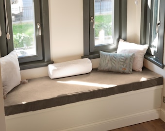 Custom Zippered Bench Cushion, Large Piano Bench Cushion, French Style Window Bench Cushion