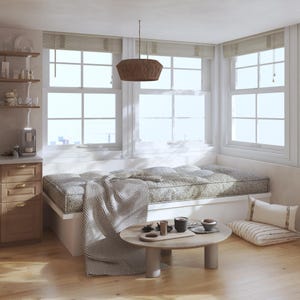 Aangepast raambankkussen, groot meditatiekussen, wasbaar vloerkussen