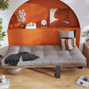 Op maat getuft kussen, zitbankkussen met ritssluiting, luxe terraslinnen kussen