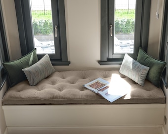 Custom Reading Nook Bench Cushion, Kallax Window Seat Cushion, Corduroy Indoor Bench Seat Cushion