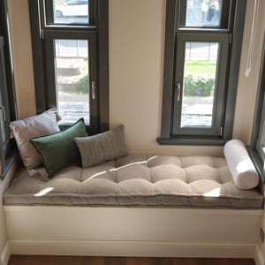 Op maat gemaakt bankkussen binnen, bankkussen groot raam, comfortabel corduroy vloerkussen