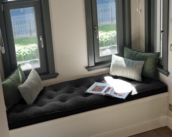 Custom Piano Bench Cushion, Washable Window Bench Cushion, Corduroy Comfortable Bench Cushion