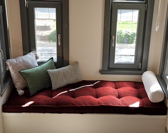 Custom Piano Bench Cushion, French Style Velvet Floor Cushion, Washable Window  Bench Cushion