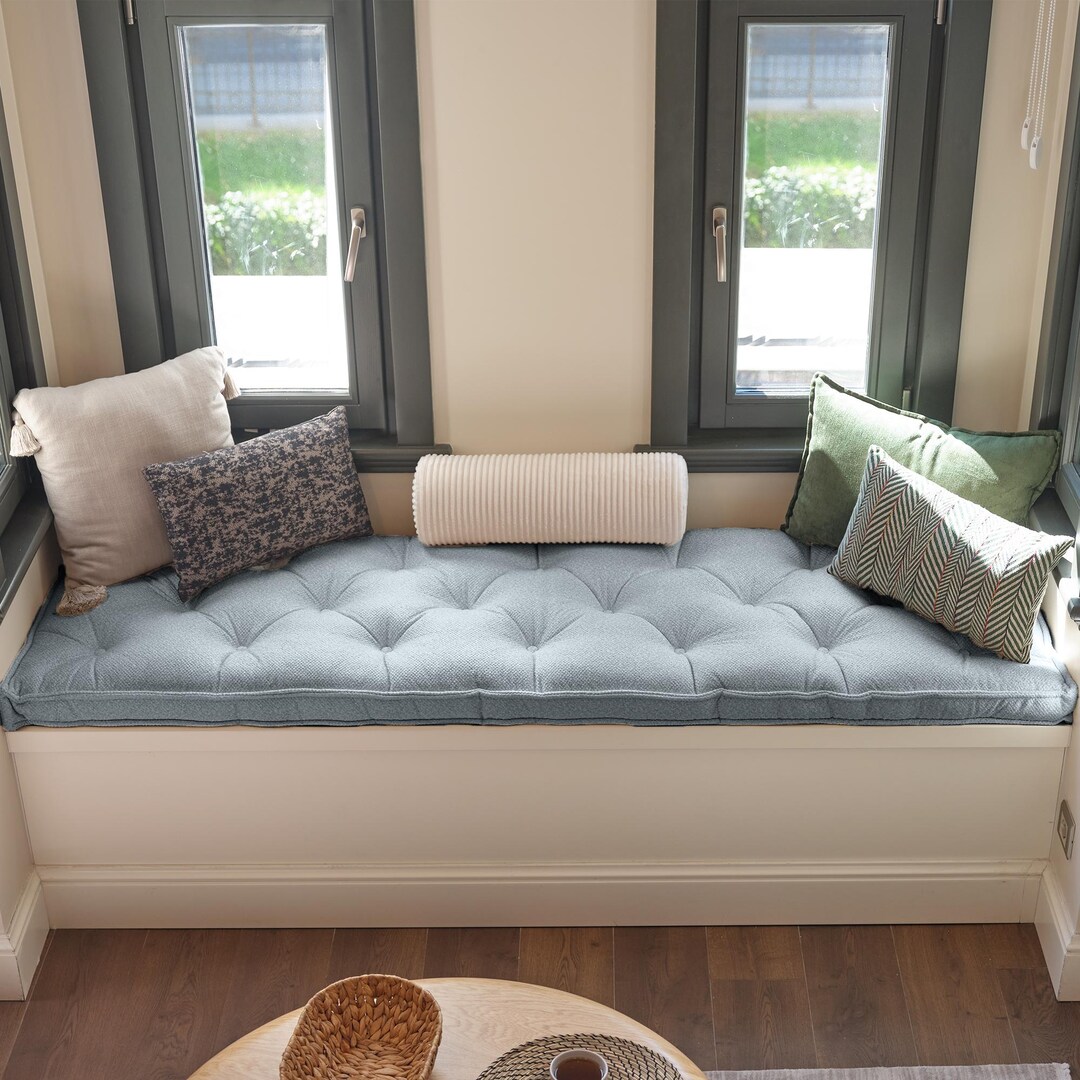 French Style Window Bench Cushion, Custom Tufted Bench Cushion, Window ...
