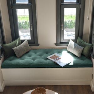 Custom Bench Cushion, French Style Corduroy Bench Cushion, Large Zippered Bench Cushion