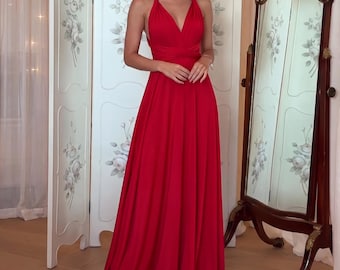 Infinity Dress for Wedding Guest Outfit Women Convertible Bridesmaid Maxi Gown Prom Formal Event Milk Silk Gift for Her