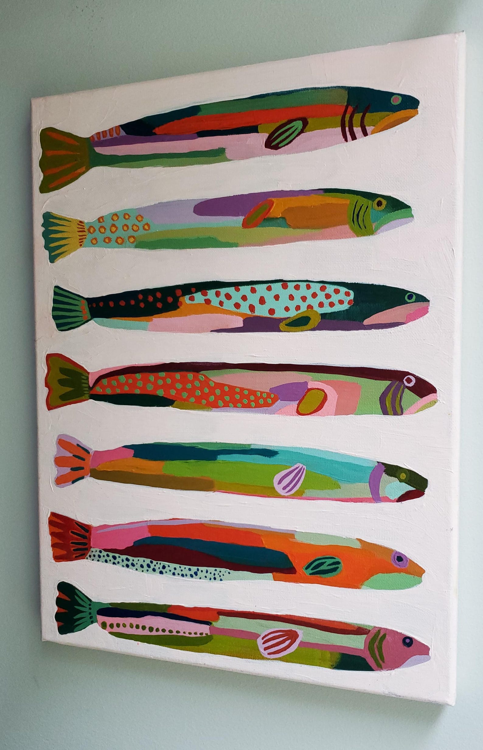 Rainbow Fish Original Acrylic Painting - Etsy