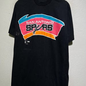 ヴィンテージ 90年代 サンアントニオ スパーズ NBA バスケットボール チーム スポーツウェア ファン コレクターズアイテム ブラック Tシャツ M