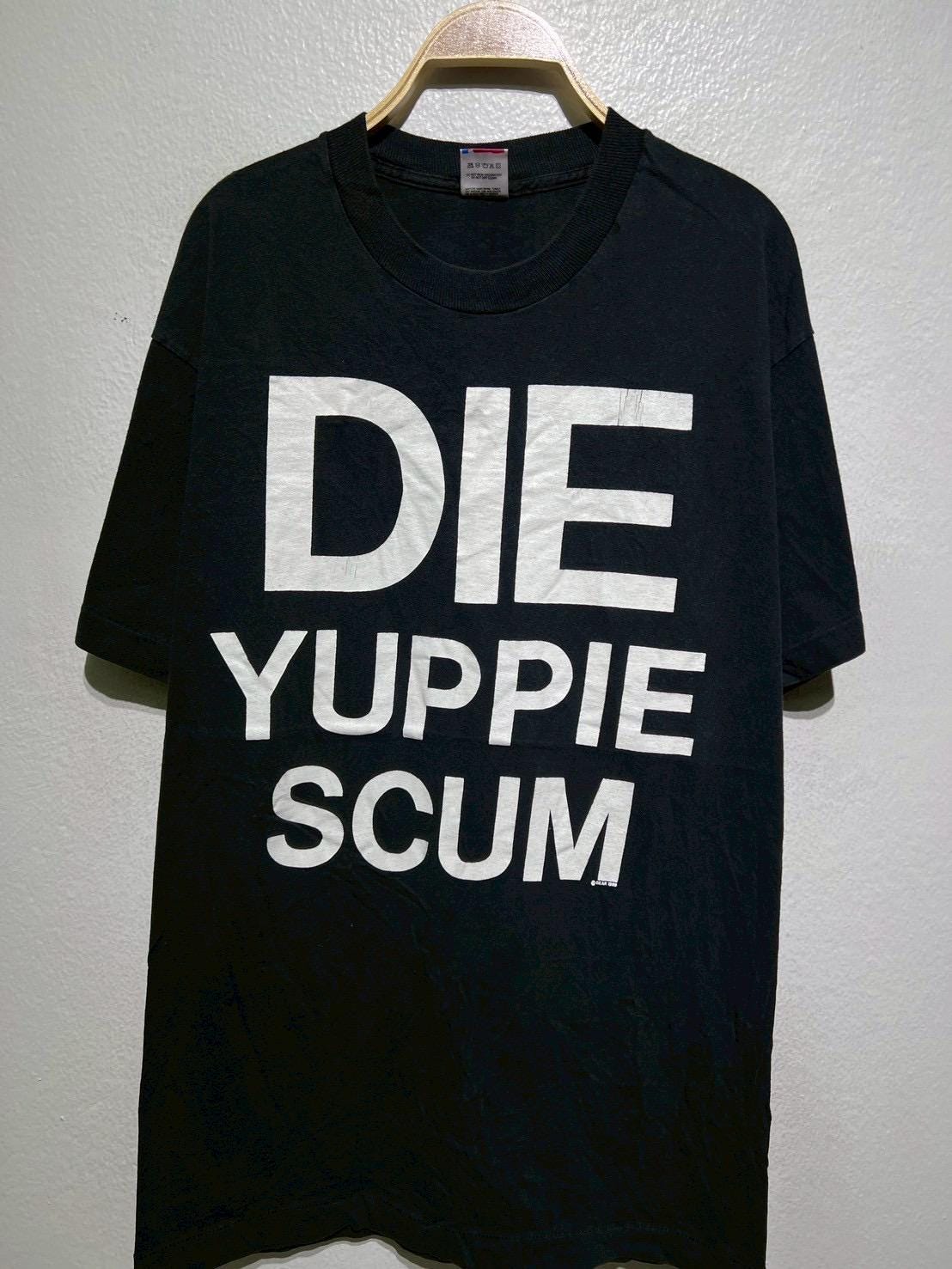 ビンテージ　USA製　80s die YUPPIE SCUM Tシャツ Amazon.com: Die-yuppie-scum Black Unisex Adult Classic Fit Crew