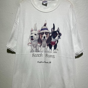 Vintage 90s Daytona Beach Bums Dog Shirt Funny Beach Outfit Cartoon Canine Tee Doggy Florida Tourist T-Shirt Size XL Vintage Humor Style
