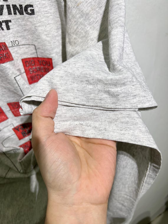 Vintage 90s Computer Problem Solving Flowchart T-… - image 4