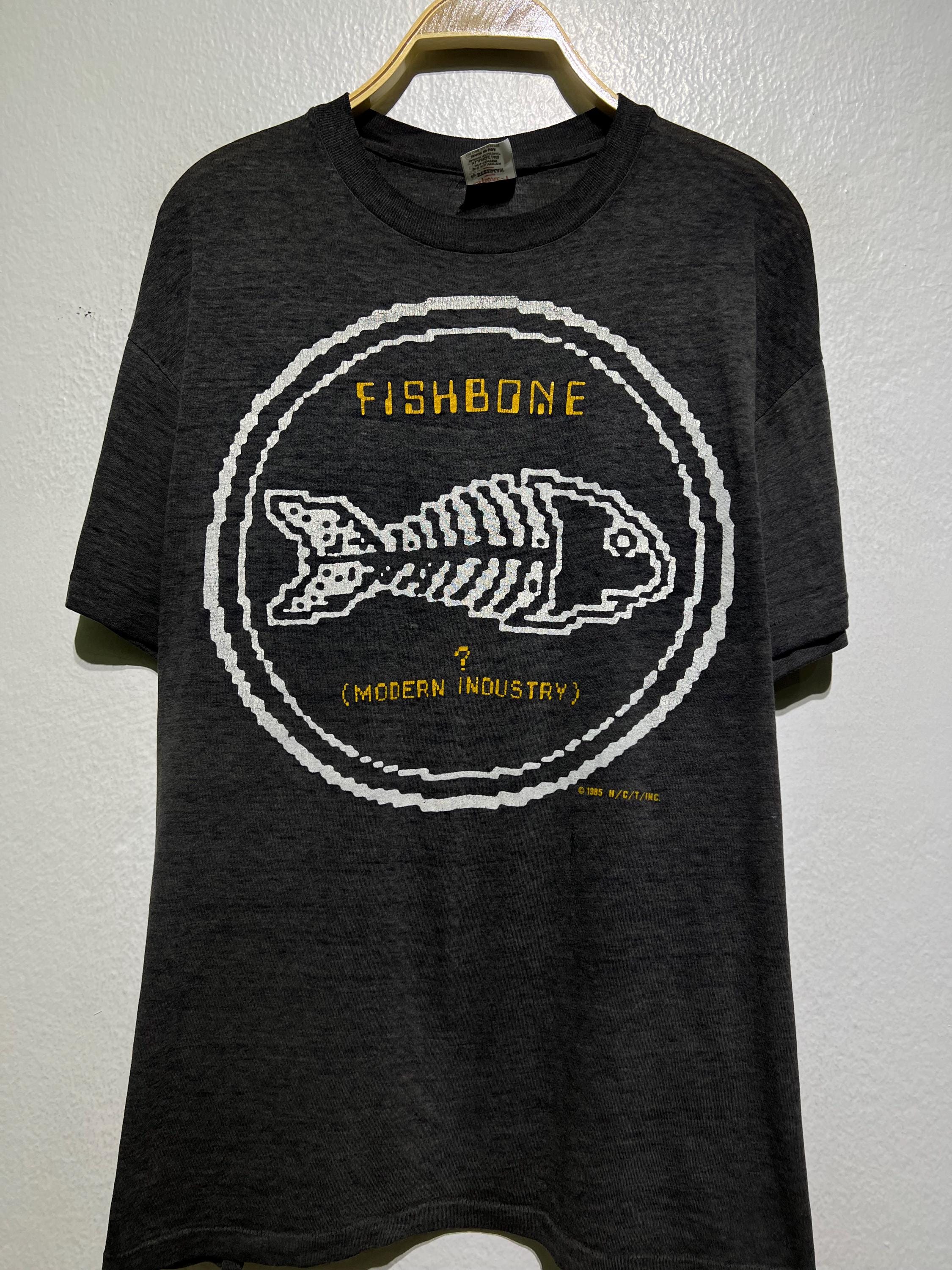 Vintage 80s Fishbone 1985 Modern Industry T Shirt Size XL Ska Punk Band Tee Retro Funk Rock Music Shirt