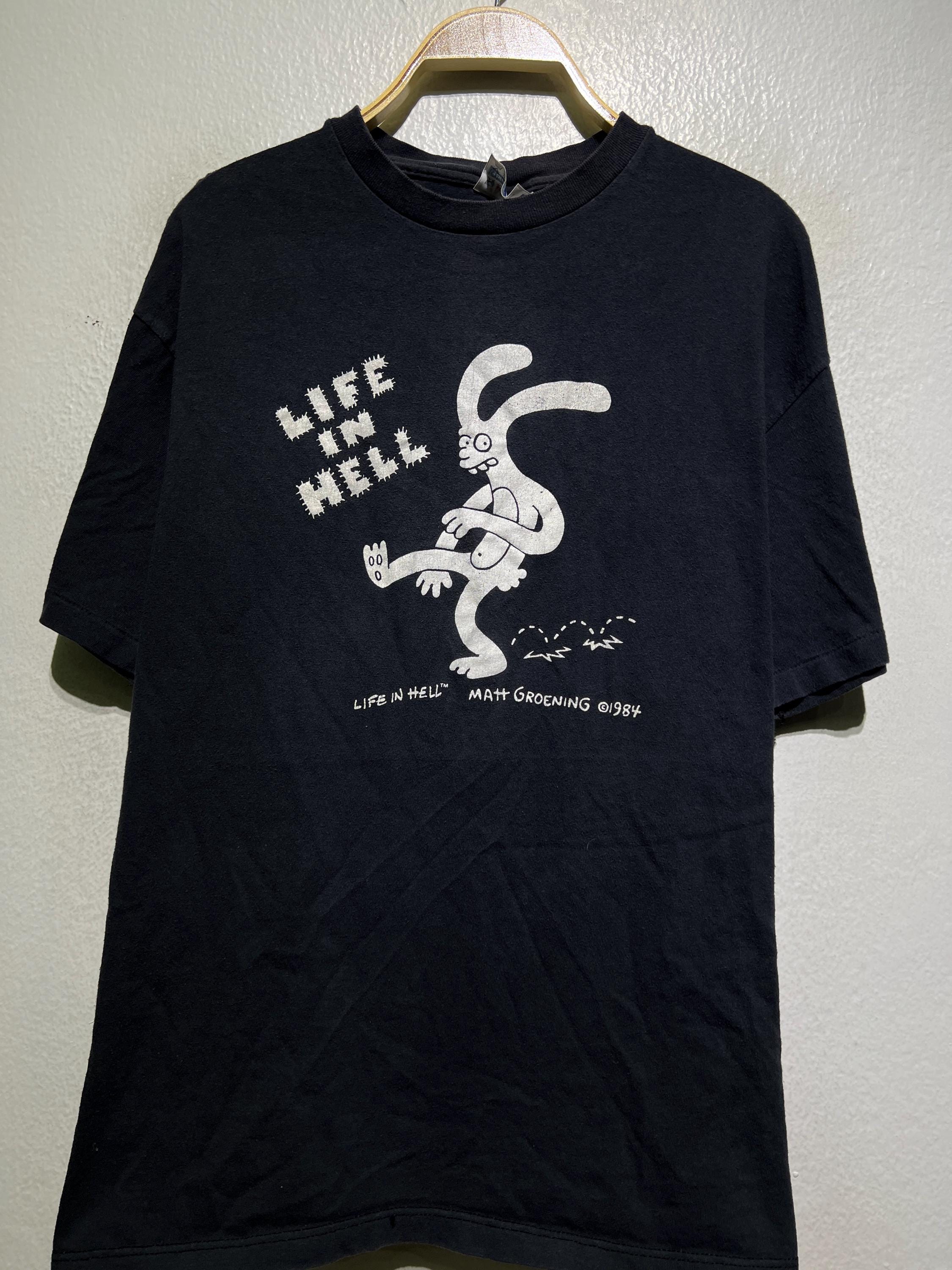 Vintage 80s Matt Groening Life in Hell 1984 Comic T Shirt Size XL