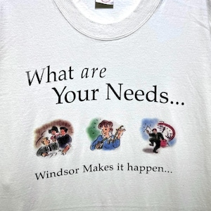 Vintage 90s Windsor Makes it Happen T Shirt Size XL Advertising