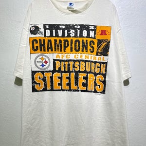 Vintage 1995 Pittsburgh Steelers AFC Central Division Champions NFL Football Team T Shirt
