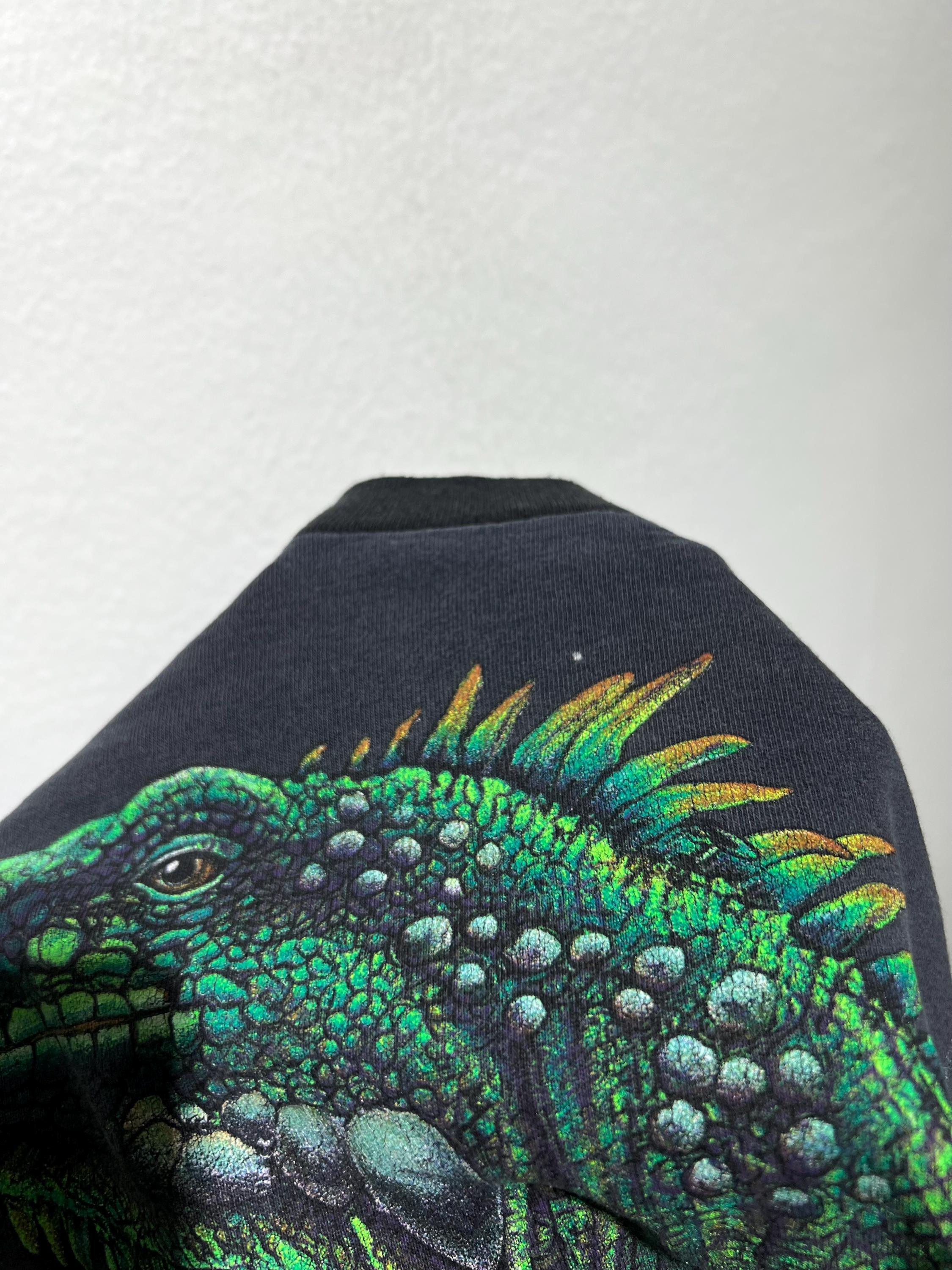 90年代ヴィンテージ イグアナ トカゲ シャツ 大型爬虫類 全身アニマル