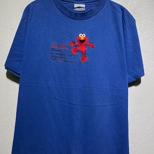 Maglietta vintage anni '90 di Sesame Street con Elmo, mostro rosso peloso, personaggio animato, maglietta vintage con cartone animato, taglia M