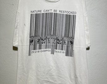 Vintage 90s Barcode Zebra Shirt Size XL Vintage Nature Can't
