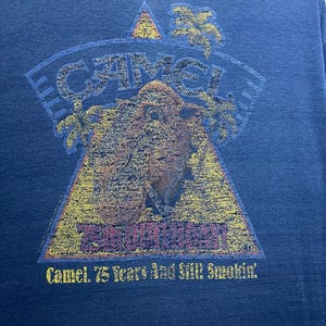 Vintage 90s Camel Cigarettes T Shirt Size L 1990s Camel Joe Tee Tobacco Advertising Shirt Camel Brand Top