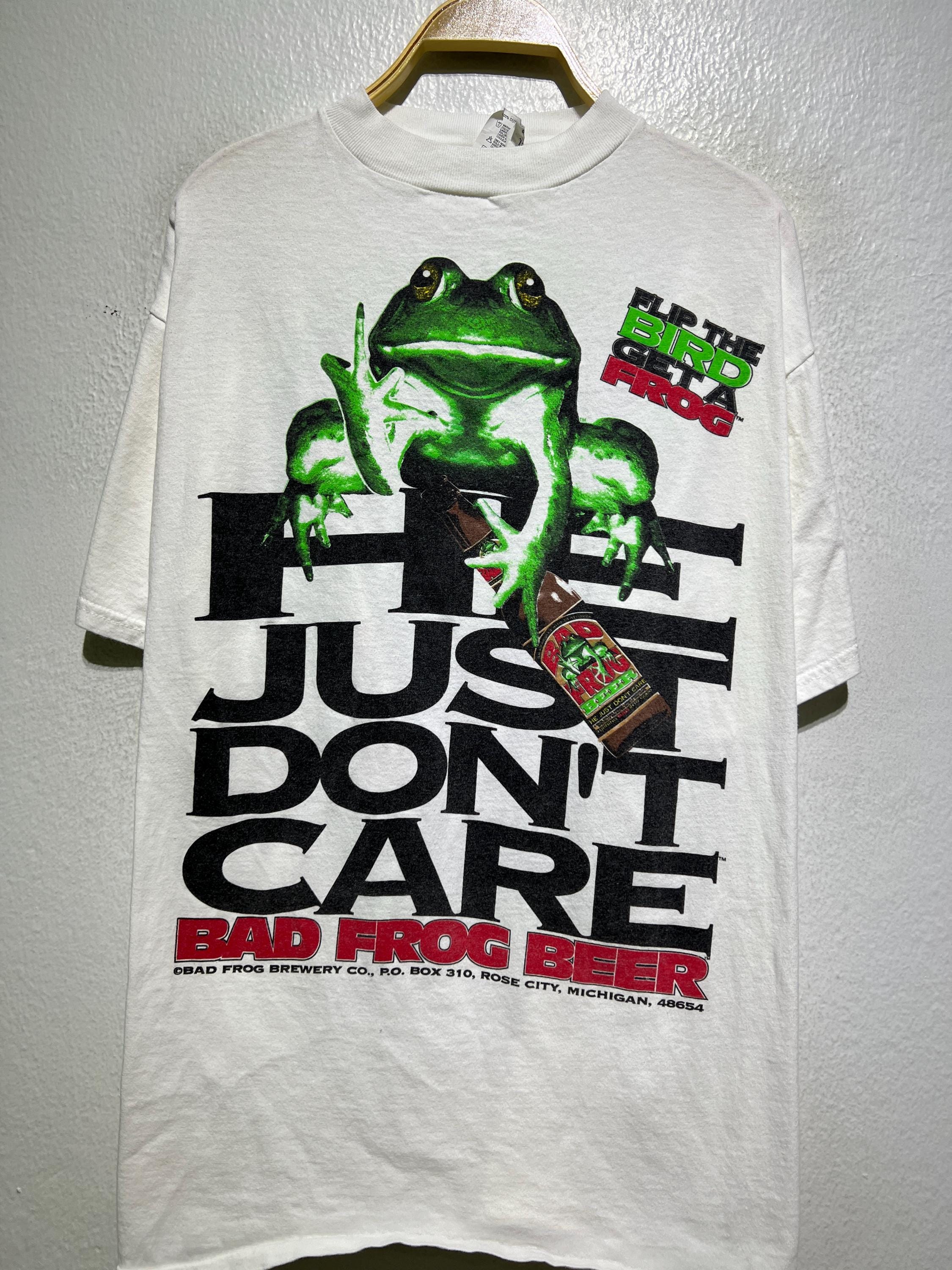 Vintage 90s Bad Frog Beer T-shirt L Funny Humor Novelty