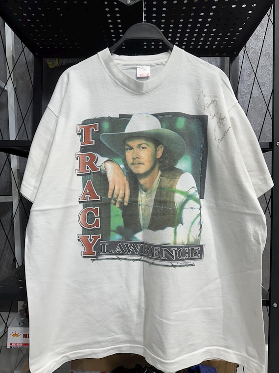 VINTAGE 90's Tracy Lawrence Concert T-shirt Autographed