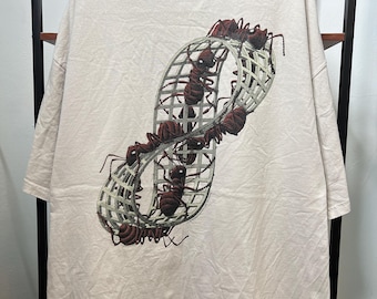 Vintage 90s M.C. Escher Mobius Strip II Ants T-Shirt Optical Illusion Art Tee Size 2XL
