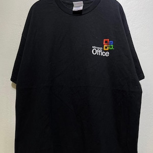 Maglietta promozionale vintage anni '90 con logo del software Microsoft Office, taglia XL