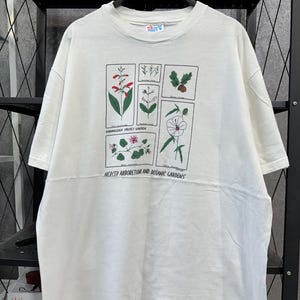 90年代ヴィンテージ マーサー樹木園・植物園 Tシャツ サイズL ヴィンテージ テキサス自然保護区 花柄ガーデンシーンTシャツ