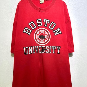 Vintage 1980s Boston University T Shirt Collegiate NCAA College Sports Fan Apparel Size XL