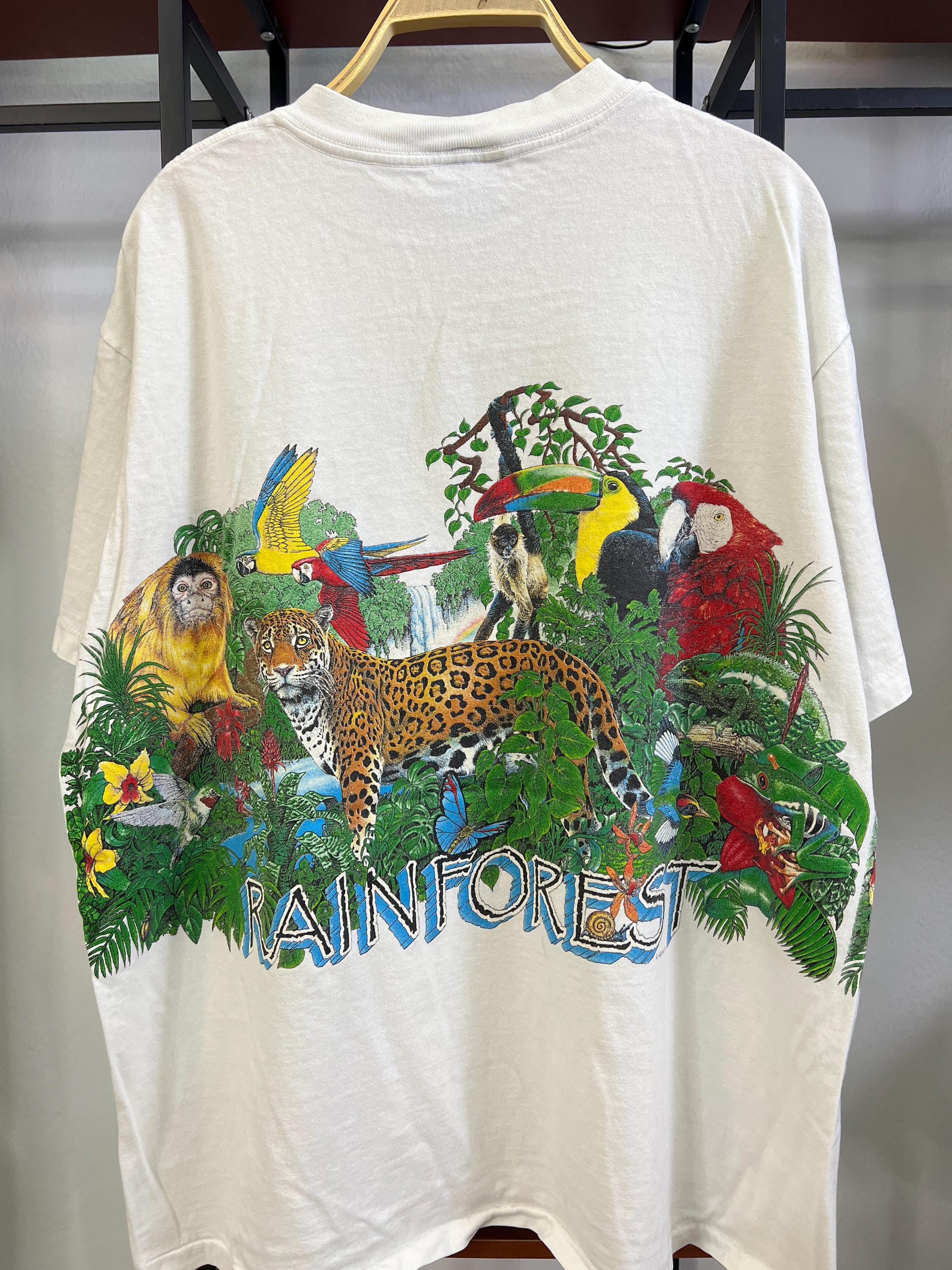 けusa製90sヴィンテージTシャツJungleJokester Vintage 90s Overseas Adventure Travel T Shirt XL Grey