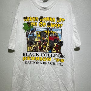 Koszulka z grafiką w stylu kreskówki z lat 90. z okazji Black College Reunion z 1998 r. na imprezie Daytona Beach Party w rozmiarze XL