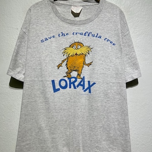Vintage 90s Dr Seuss Lorax Save The Truffula Tree T-Shirt Size L Vintage Cartoon Eco Graphic Tee Rare Environmental Collectible