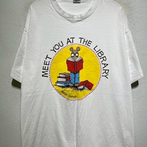 vintage des années 90 Arthur T-shirt taille XL Marc Brown Rendez-vous à la bibliothèque PBS Kids Cartoon Tee livre pour enfants personnage lecture Fan Merch Top