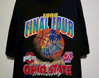 Vintage 90s 1999 NCAA Final Four Tampa Bay Ohio State University Buckeyes Basketball Sports Memorabilia March Madness Retro Graphic Tee Top
