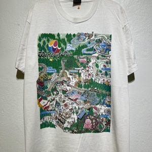 Vintage 90er Jahre Worlds of Fun Kansas City Theme Park T-Shirt Größe L Vintage Achterbahn Map Tee Vintage Vergnügungsfahrgeschäft Shirt Vintage Amerikanisch