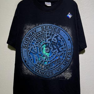 Vintage 2000 Subway Series New York Yankees Mets Baseball World Series Championship Sportswear Collectible T-shirt L