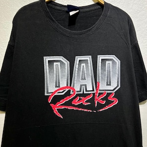 Vintage 1990s Dad Rocks T Shirt Funny Father&#39;s Day Gift Rock Music Fan Humor Statement Tee Dad Life Retro Band Style Size L